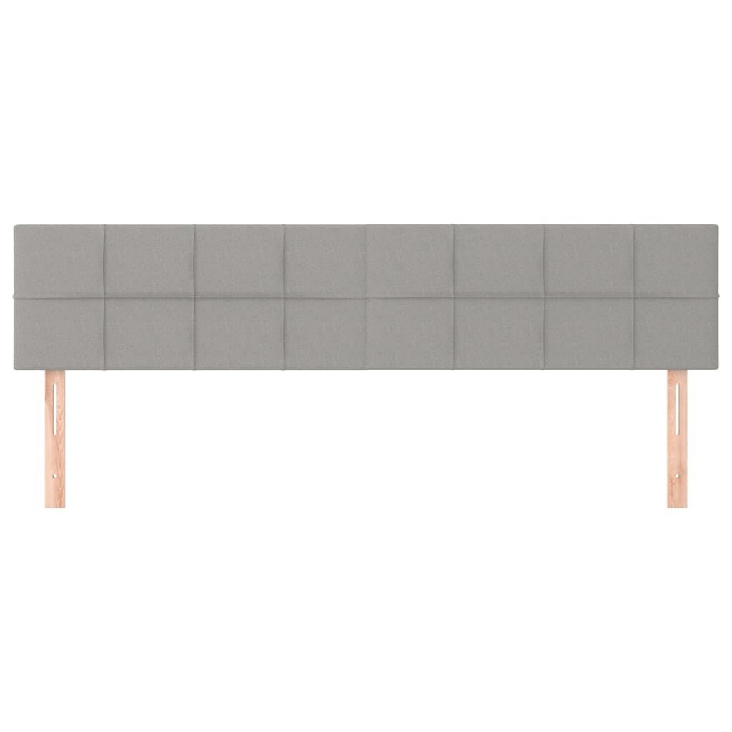 2x Hoofdbord 100x5x78/88cm Stof Lichtgrijs - 83% Korting
