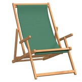 VidaXL Strandstoel Massief Teakhout Groen - 65% Korting!