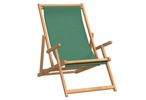 VidaXL Strandstoel Massief Teakhout Groen - 65% Korting!