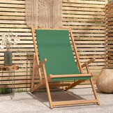 VidaXL Strandstoel Massief Teakhout Groen - 65% Korting!