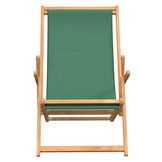 VidaXL Strandstoel Massief Teakhout Groen - 65% Korting!