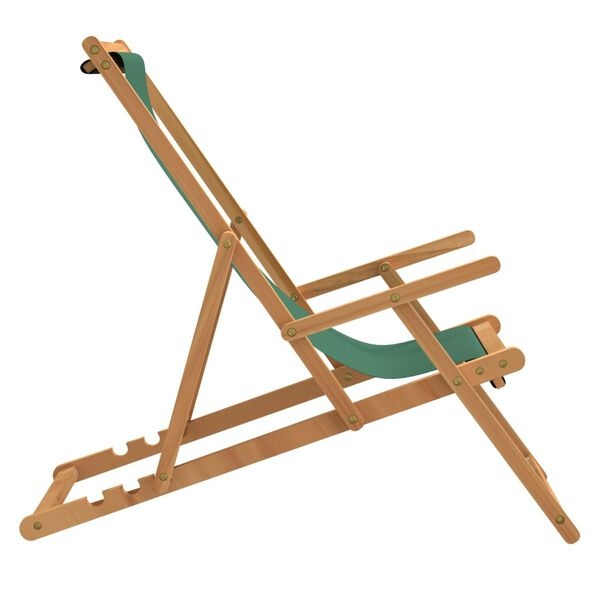 VidaXL Strandstoel Massief Teakhout Groen - 65% Korting!