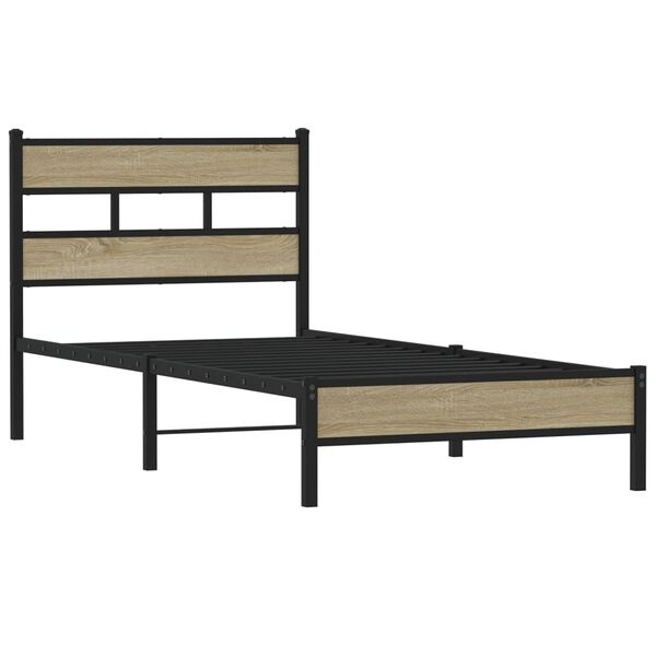 Robuust Houten Bedframe Sonoma Eiken 107x200 cm - 68% Korting