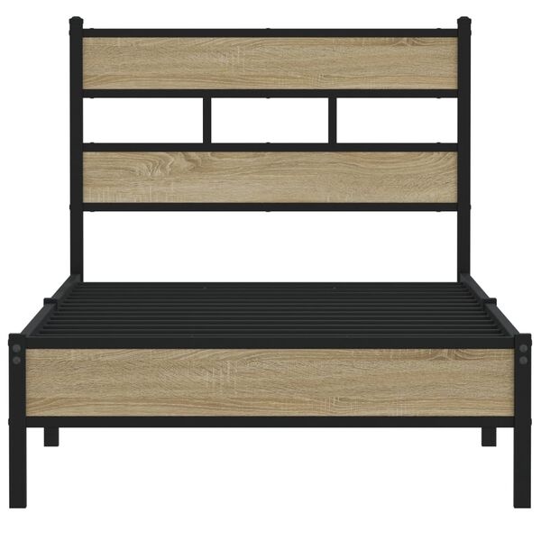 Robuust Houten Bedframe Sonoma Eiken 107x200 cm - 68% Korting