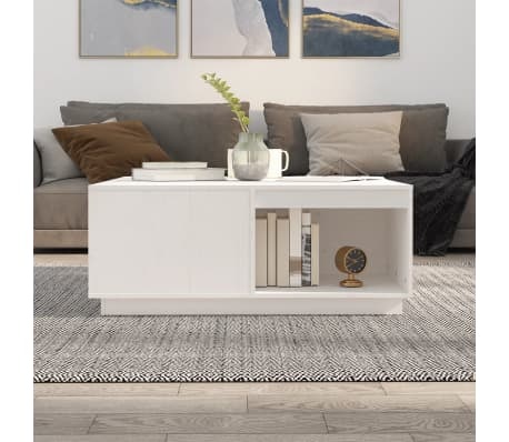 vidaXL Salontafel Grenenhout Wit | 82% Korting