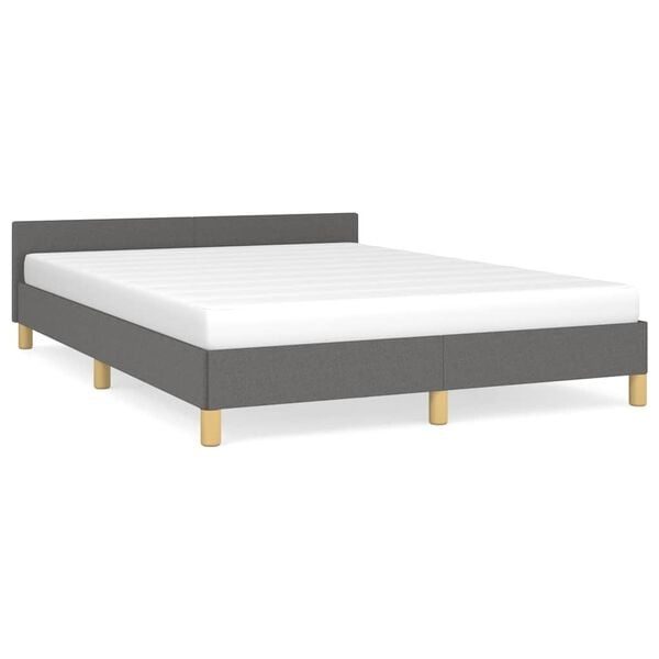 vidaXL Donkergrijs Bedframe (140x190cm) - 69% Korting!