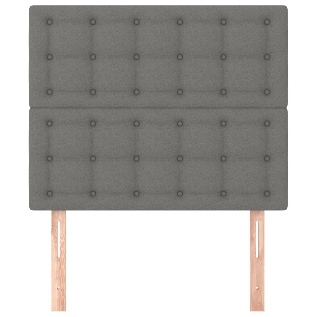 VidaXL Hoofdborden (2x) Donkergrijs Stof 80x5x78/88 cm - 72% Korting