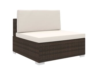 VidaXL Middenbank Poly Rattan Bruin - 35% Korting!