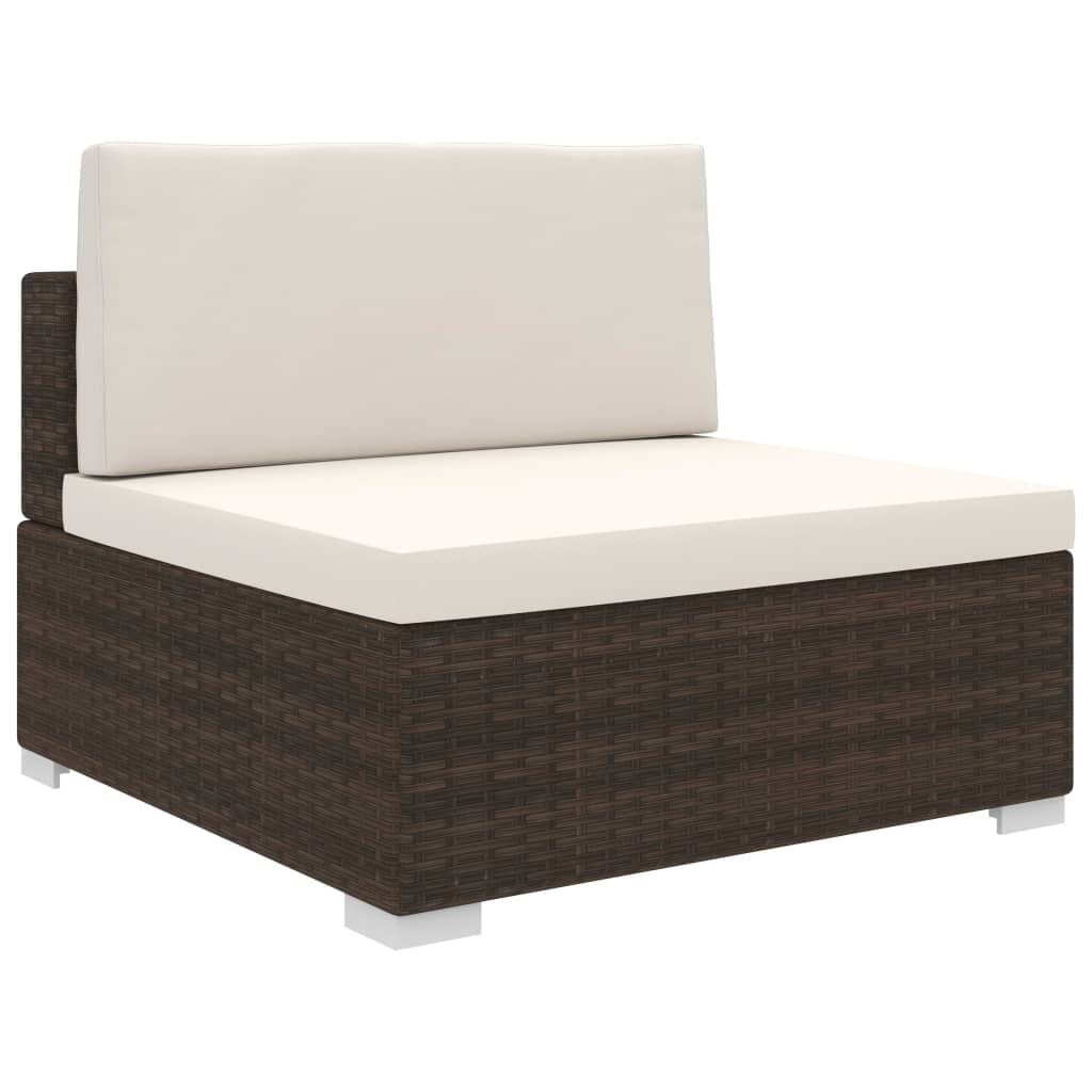 VidaXL Middenbank Poly Rattan Bruin - 35% Korting!