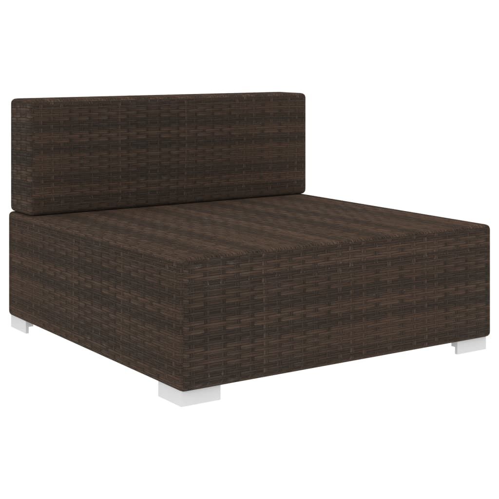 VidaXL Middenbank Poly Rattan Bruin - 35% Korting!