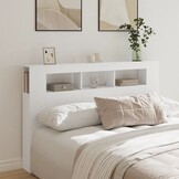 vidaXL Hoofdeinde Wit met LED (160x18,5x103,5cm) - 61% Korting