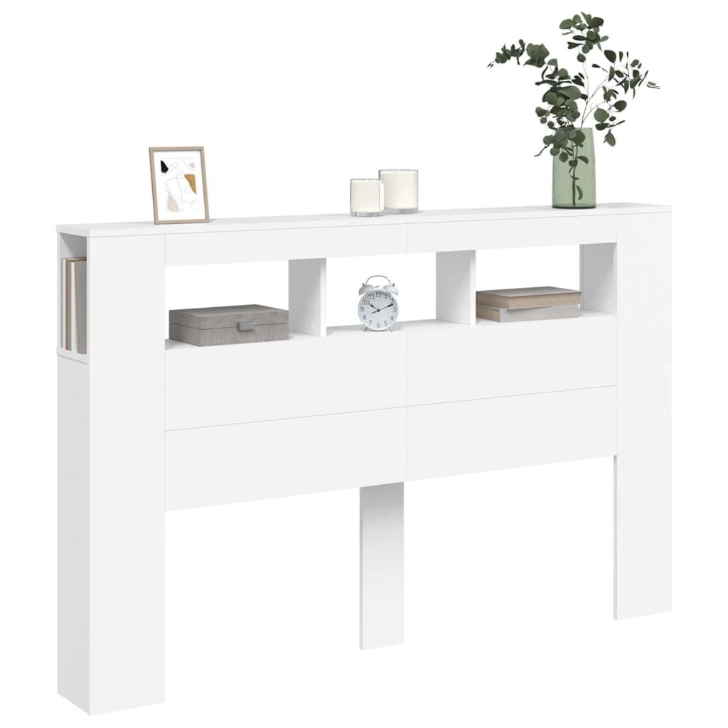 vidaXL Hoofdeinde Wit met LED (160x18,5x103,5cm) - 61% Korting