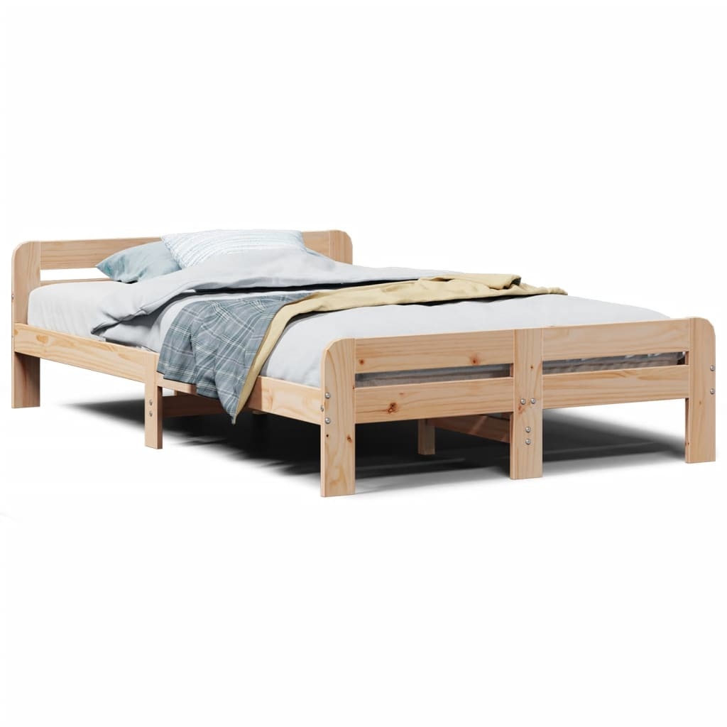 vidaXL Bedframe zonder matras massief grenenhout 135x190 cm