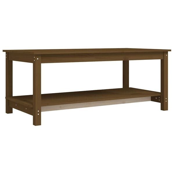 Houten Salontafel Grenenhout - 110x55x45 cm - Honingbruin - 77% Korting