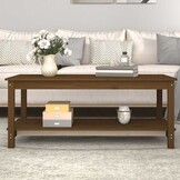 Houten Salontafel Grenenhout - 110x55x45 cm - Honingbruin - 77% Korting