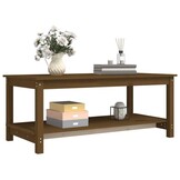 Houten Salontafel Grenenhout - 110x55x45 cm - Honingbruin - 77% Korting