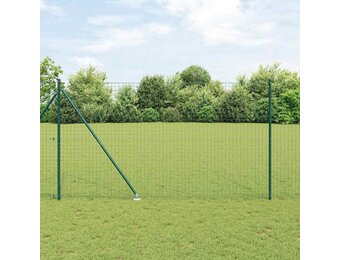 vidaXL Hekpalen 7 pcs Groen Ø32mm 180 cm Gegalvaniseerd staal