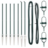 vidaXL Hekpalen 7 pcs Groen Ø32mm 180 cm Gegalvaniseerd staal