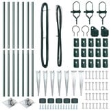 vidaXL Hekpalen 7 pcs Groen Ø32mm 180 cm Gegalvaniseerd staal