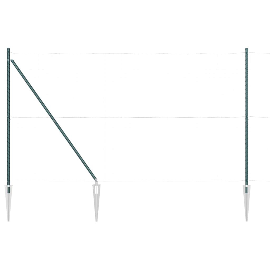 vidaXL Hekpalen 7 pcs Groen Ø32mm 180 cm Gegalvaniseerd staal