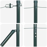 vidaXL Hekpalen 7 pcs Groen Ø32mm 180 cm Gegalvaniseerd staal
