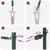 vidaXL Hekpalen 7 pcs Groen Ø32mm 180 cm Gegalvaniseerd staal