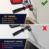 Tegelbeitel SDS Plus 165x75mm gebogen voor professioneel gebruik op tegels, metselwerk en beton