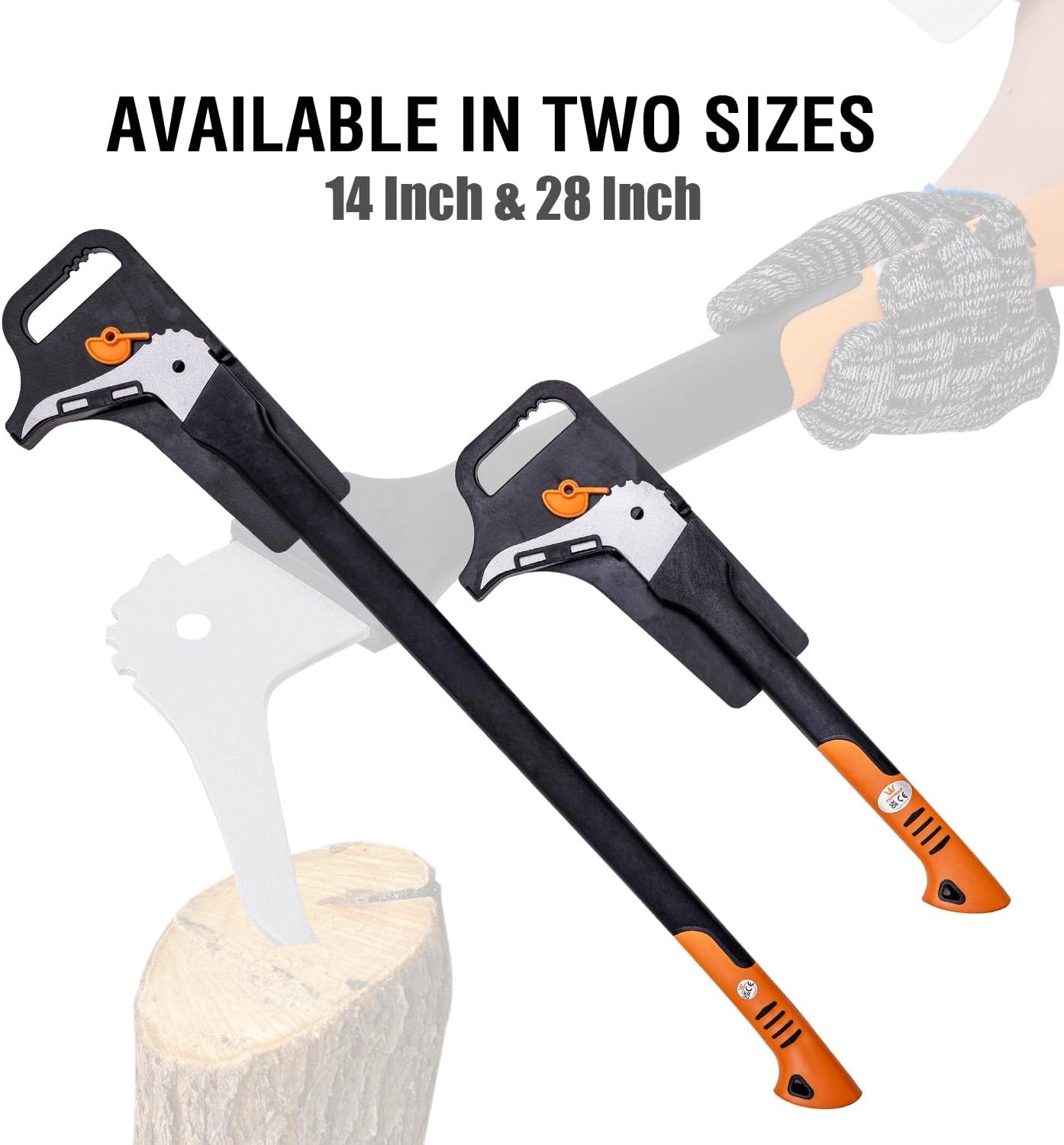 Sappie Houttrekker 28 inch met 125° schuin koolstofstalen blad en antislip TPR handvat voor hout en brandhout