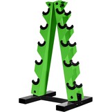 MENCIRO A-frame halterstandaard - 5 niveaus stalen gewichtsframe voor korte halters - ideaal voor thuisgym