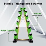 MENCIRO A-frame halterstandaard - 5 niveaus stalen gewichtsframe voor korte halters - ideaal voor thuisgym