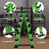 MENCIRO A-frame halterstandaard - 5 niveaus stalen gewichtsframe voor korte halters - ideaal voor thuisgym