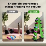 MENCIRO A-frame halterstandaard - 5 niveaus stalen gewichtsframe voor korte halters - ideaal voor thuisgym