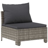 vidaXL Middenbank Poly Rattan Grijs - 64% Korting