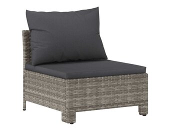 vidaXL Middenbank Poly Rattan Grijs - 64% Korting