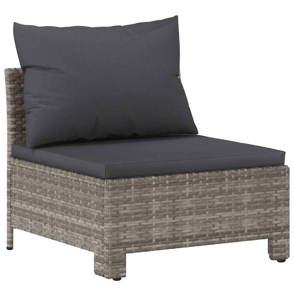 vidaXL Middenbank Poly Rattan Grijs - 64% Korting