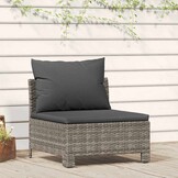 vidaXL Middenbank Poly Rattan Grijs - 64% Korting