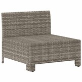 vidaXL Middenbank Poly Rattan Grijs - 64% Korting