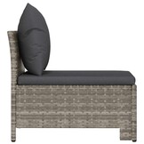 vidaXL Middenbank Poly Rattan Grijs - 64% Korting