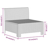 vidaXL Middenbank Poly Rattan Grijs - 64% Korting