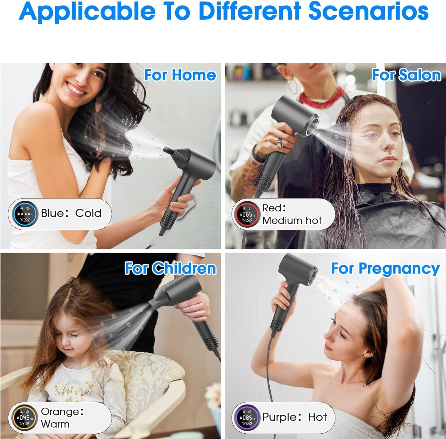 KARFUN Professionele haardroger, 2200 W, ionische haardroger, 400 miljoen negatieve ionen, 110.000 omw/min, snelle droging, intelligente temperatuurregeling, geluidsarm