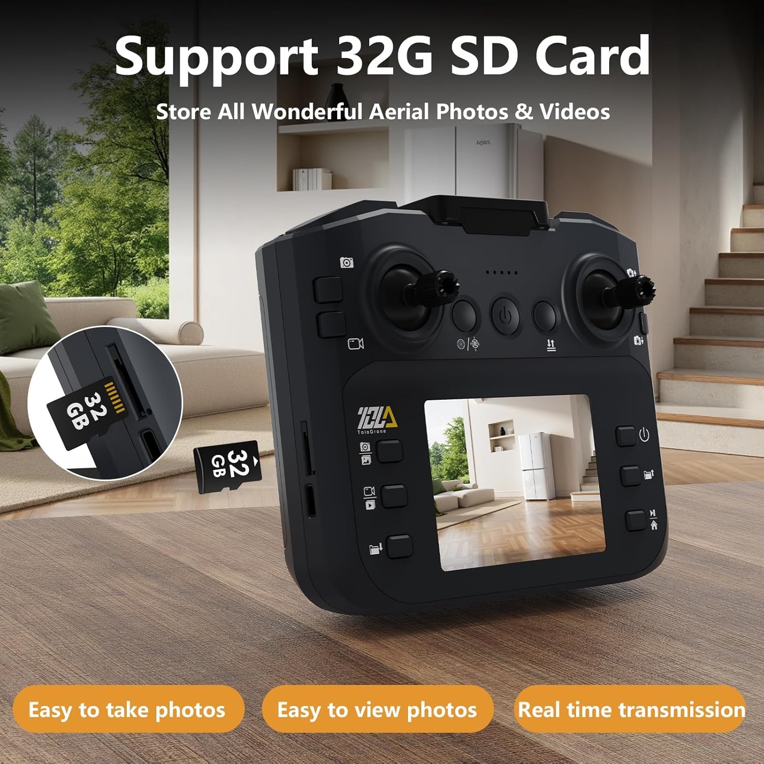 Toladrone Opvouwbare Drone met Camera, Drones met LCD-schermtransmissie, Headless-modus, 90° Elektrische Aanpassing, RC Quadcopter voor Volwassenen, TD12LCD Drone voor Beginners