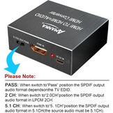 AMANKA HDMI Audio Extractor 4K - Converter en Splitter Met Optische/Toslink/SPDIF Adapter en 3.5mm Stereo Voor HDTV/PS4/Blu-ray DVD/Versterker