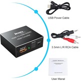 AMANKA HDMI Audio Extractor 4K - Converter en Splitter Met Optische/Toslink/SPDIF Adapter en 3.5mm Stereo Voor HDTV/PS4/Blu-ray DVD/Versterker