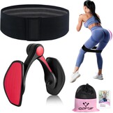 Dijbeentrainer, 28-38 lb bekkenbodemtrainer voor dames, beenpers, multifunctionele arm- en beentrainer, trimmer, billentrainer po trainer met weerstandsbanden, fitnessband, booty sportbanden