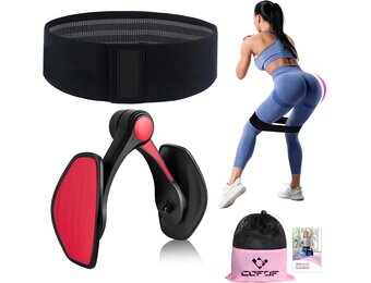 Dijbeentrainer, 28-38 lb bekkenbodemtrainer voor dames, beenpers, multifunctionele arm- en beentrainer, trimmer, billentrainer po trainer met weerstandsbanden, fitnessband, booty sportbanden