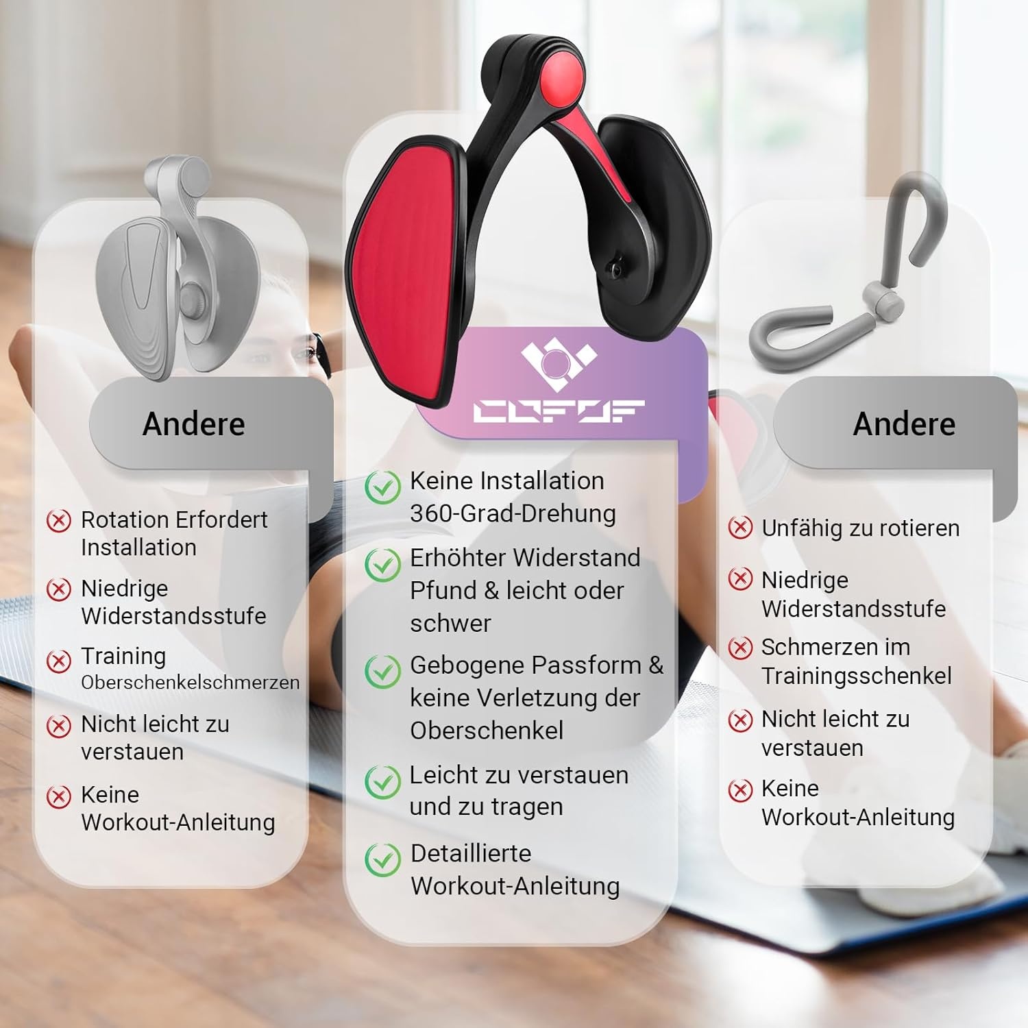 Dijbeentrainer, 28-38 lb bekkenbodemtrainer voor dames, beenpers, multifunctionele arm- en beentrainer, trimmer, billentrainer po trainer met weerstandsbanden, fitnessband, booty sportbanden