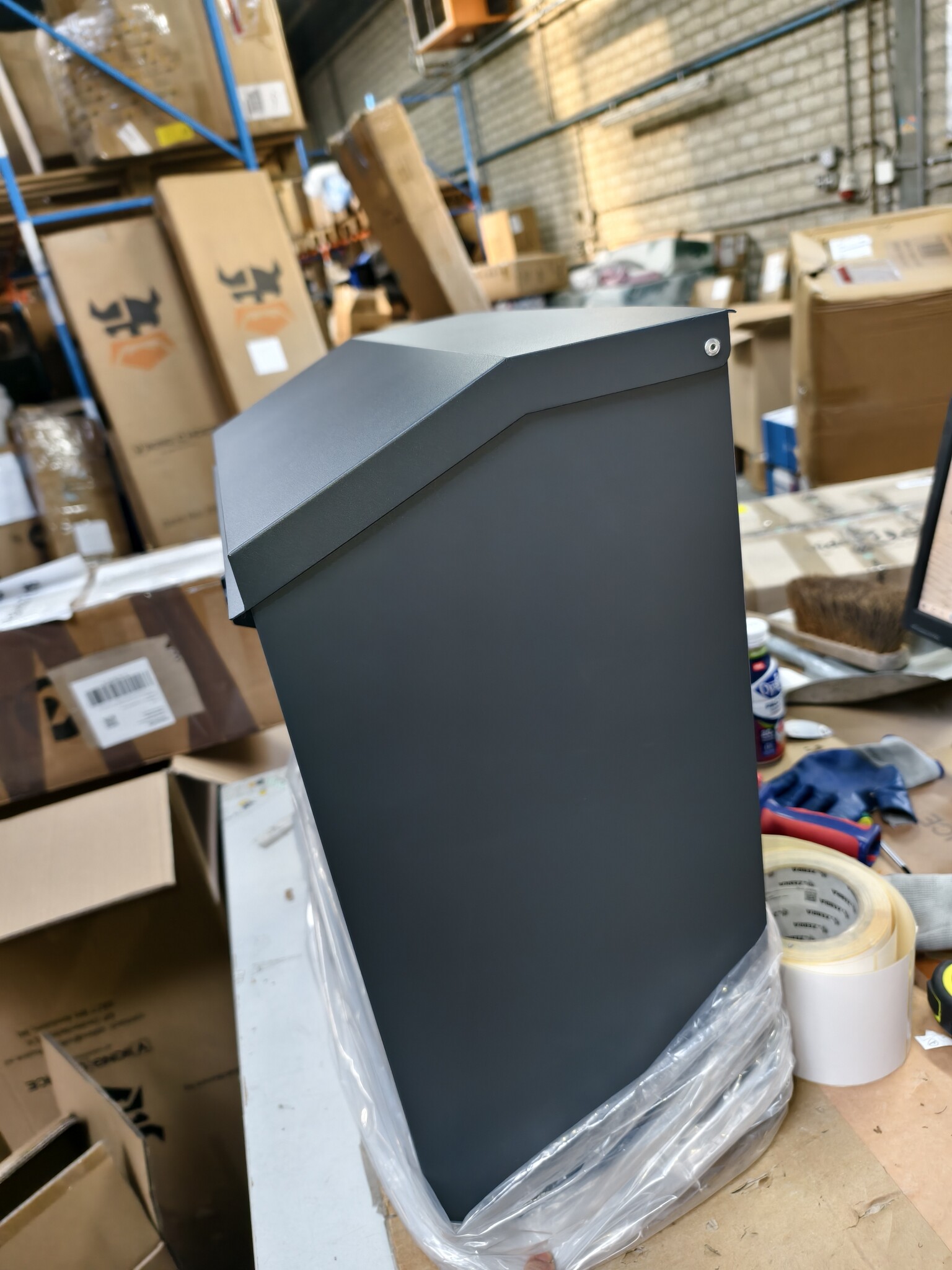 Pakketbrievenbus - wand - 43x24x52 cm - staal - antraciet