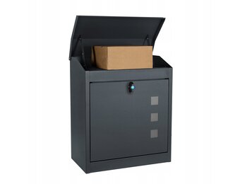 Pakketbrievenbus - wand - 43x24x52 cm - staal - antraciet