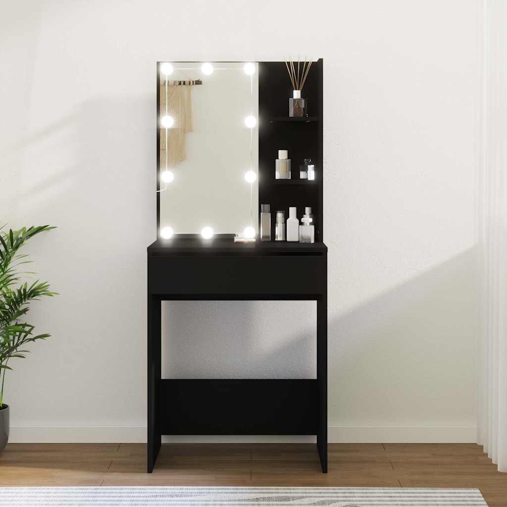 VidaXL Kaptafel met LED-verlichting (Zwart) - 46% Korting!