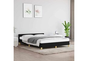 vidaXL Bedframe met Hoofdeinde Zwart 140x200 cm - 41% Korting